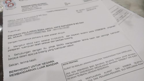 Surat Pengesahan Selesai Baki Pinjaman MARA