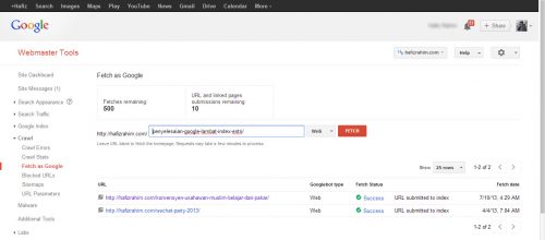 fetch as Google url 1