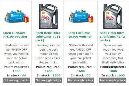 Shell FuelSave rewards redeem point