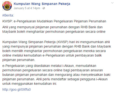 Keluar duit akaun 2 KWSP