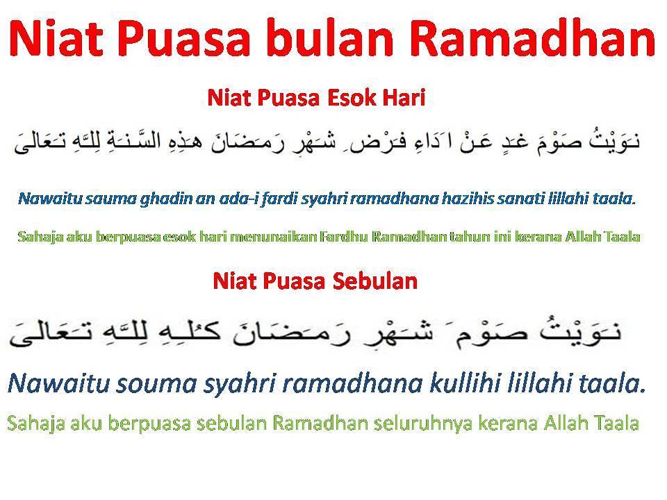 Niat puasa Ramadhan